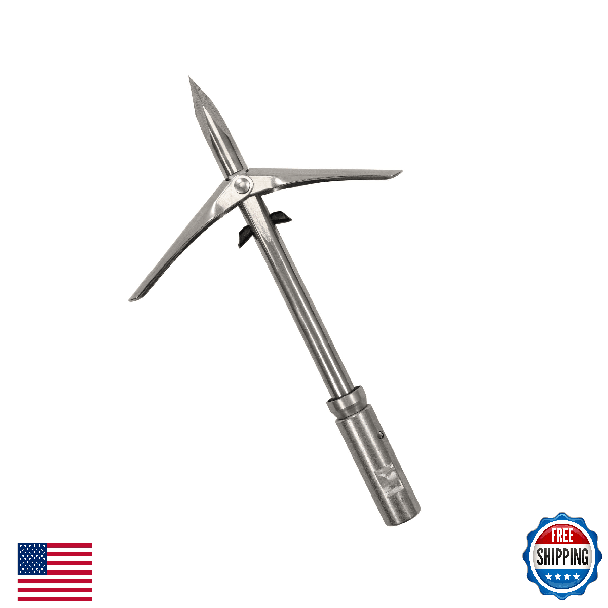 Scuba Choice Spearfishing Pole Spear Tip 6.25" Stainless Steel Twin Barb Double - Image 1