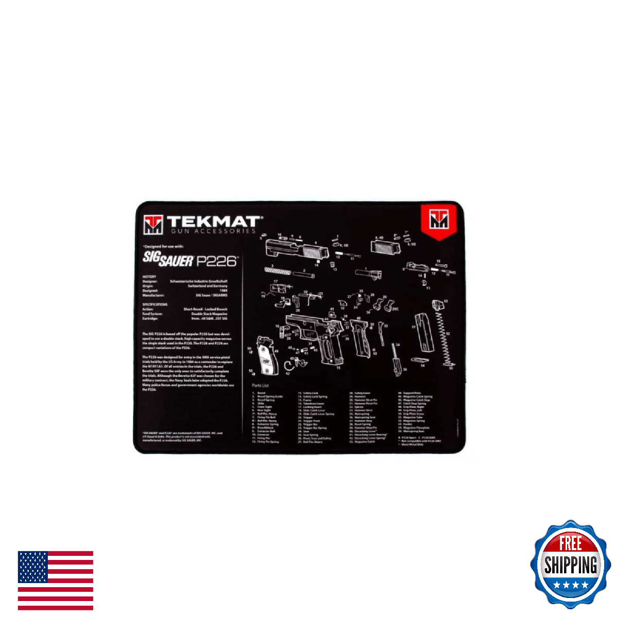 TEKMAT 20X15 Ultra Handgun Cleaning Mat for SIG SAUER P226 - Oil Resistant - Image 1