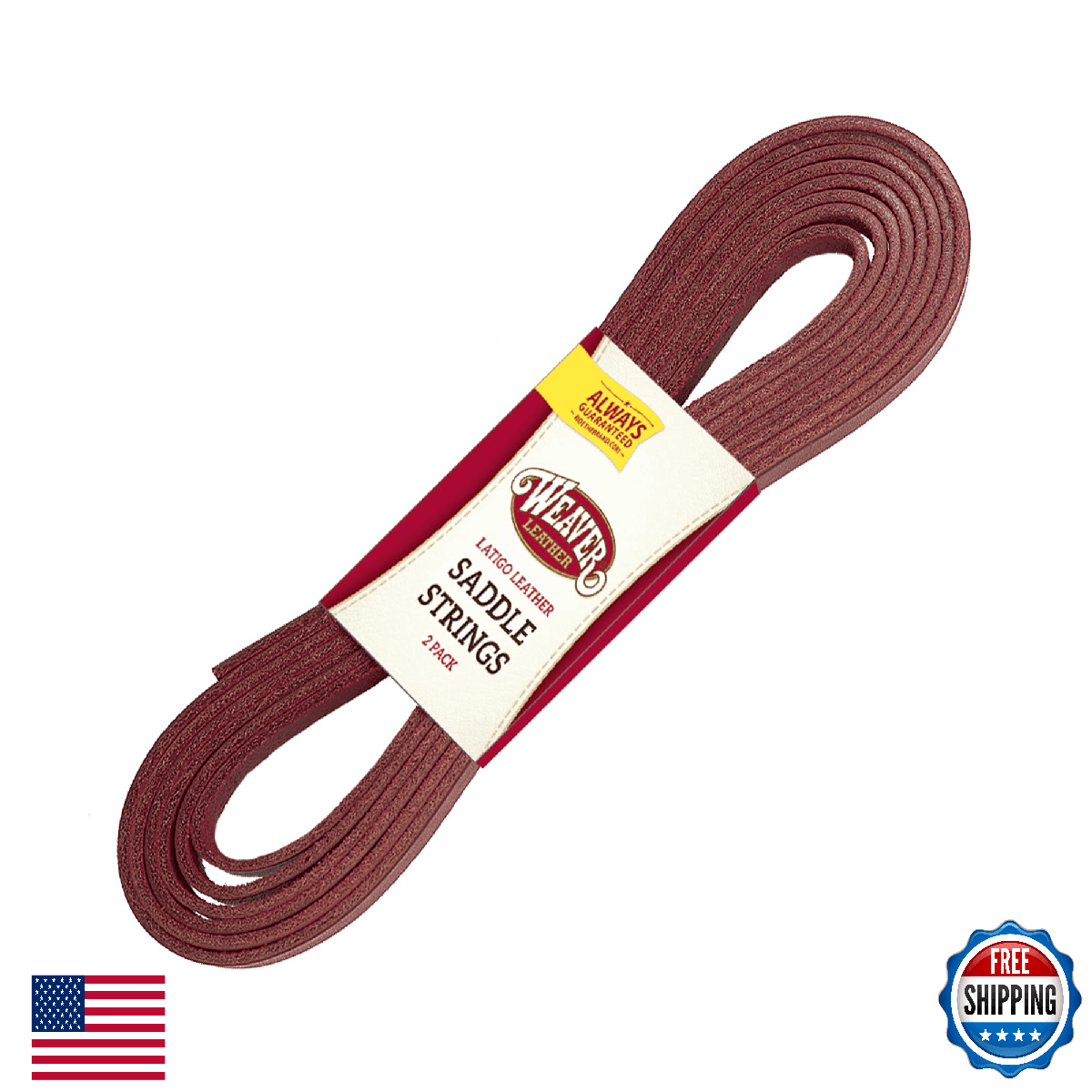 Weaver Equine 2-Pc Saddle Strings Strong Latigo Leather 1/2" x 72" - Image 1