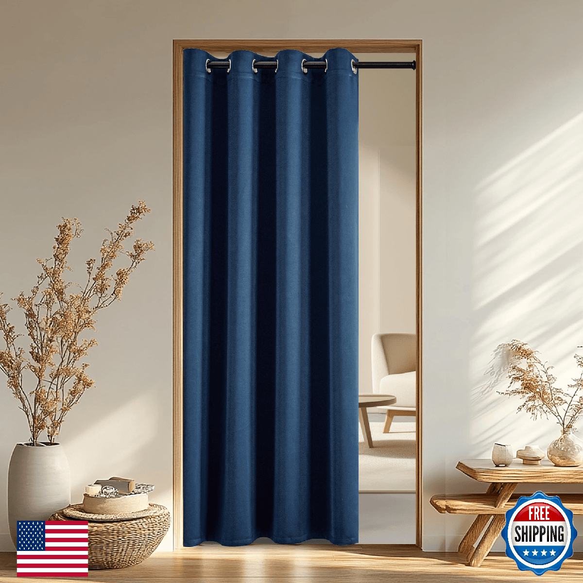 IGEMAEVE Blackout Doorway Curtains 96 Inch Length, Closet Curtain for Open Close - Image 1