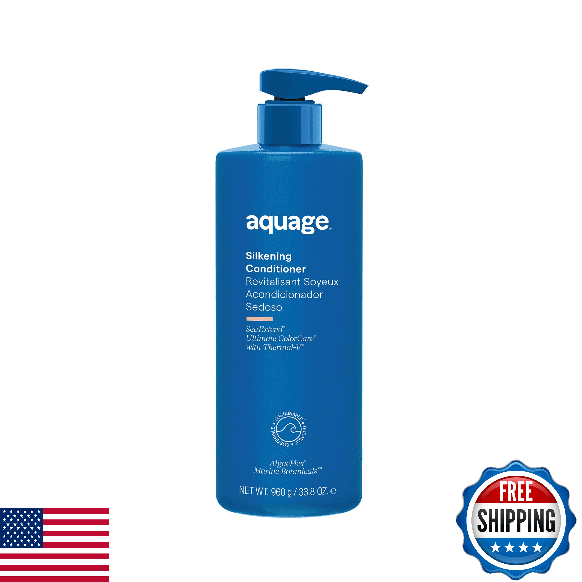 AQUAGE SeaExtend Silkening Conditioner 33.8oz Frizz-Free Manageability Hair - Image 1