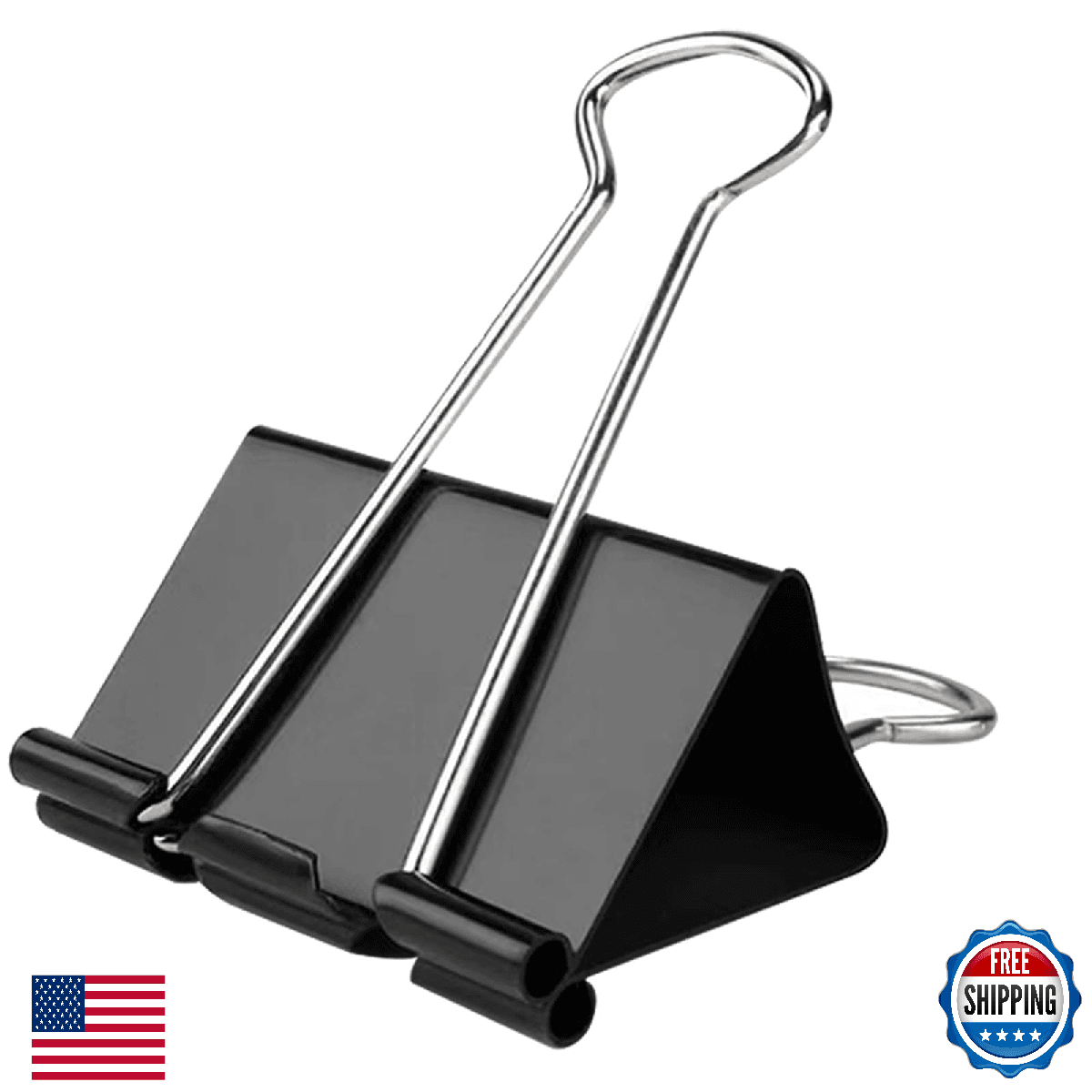 50x 2.4" Large Black Binder Clips Extra Strong Grip Paper Document Clamp - Image 1