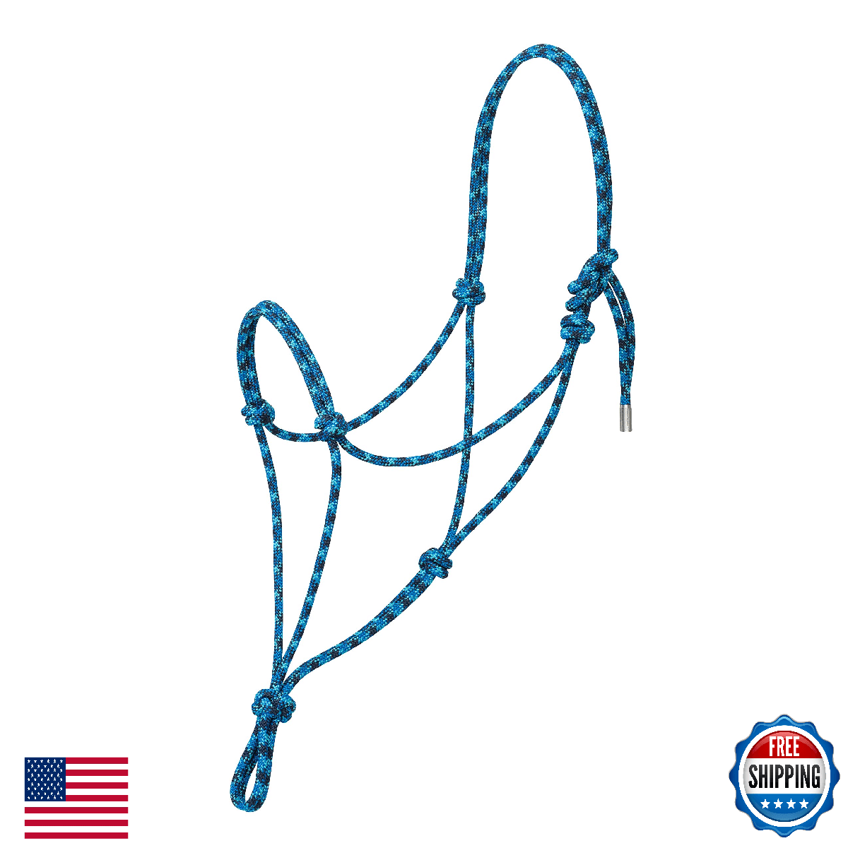 Weaver Leather Silvertip No. 95 Rope Halter, Gray/Blue/Navy/Turquoise - Image 1