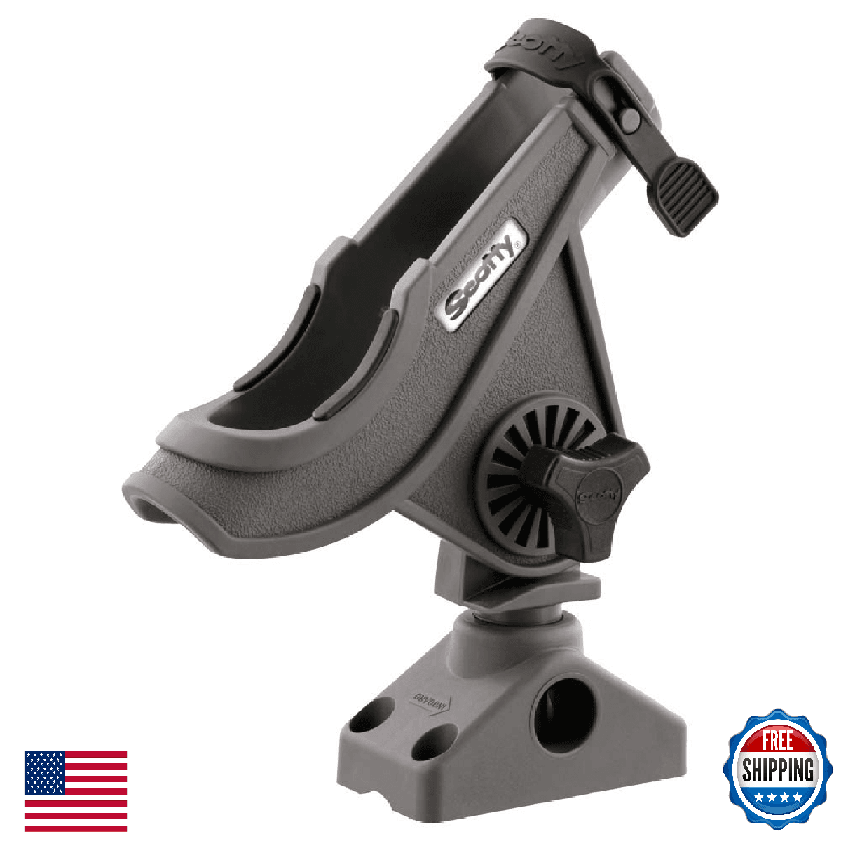 Scotty Baitcaster Spinning Rod Holder Side/Deck Mount Grey Model 280-GR - Image 1