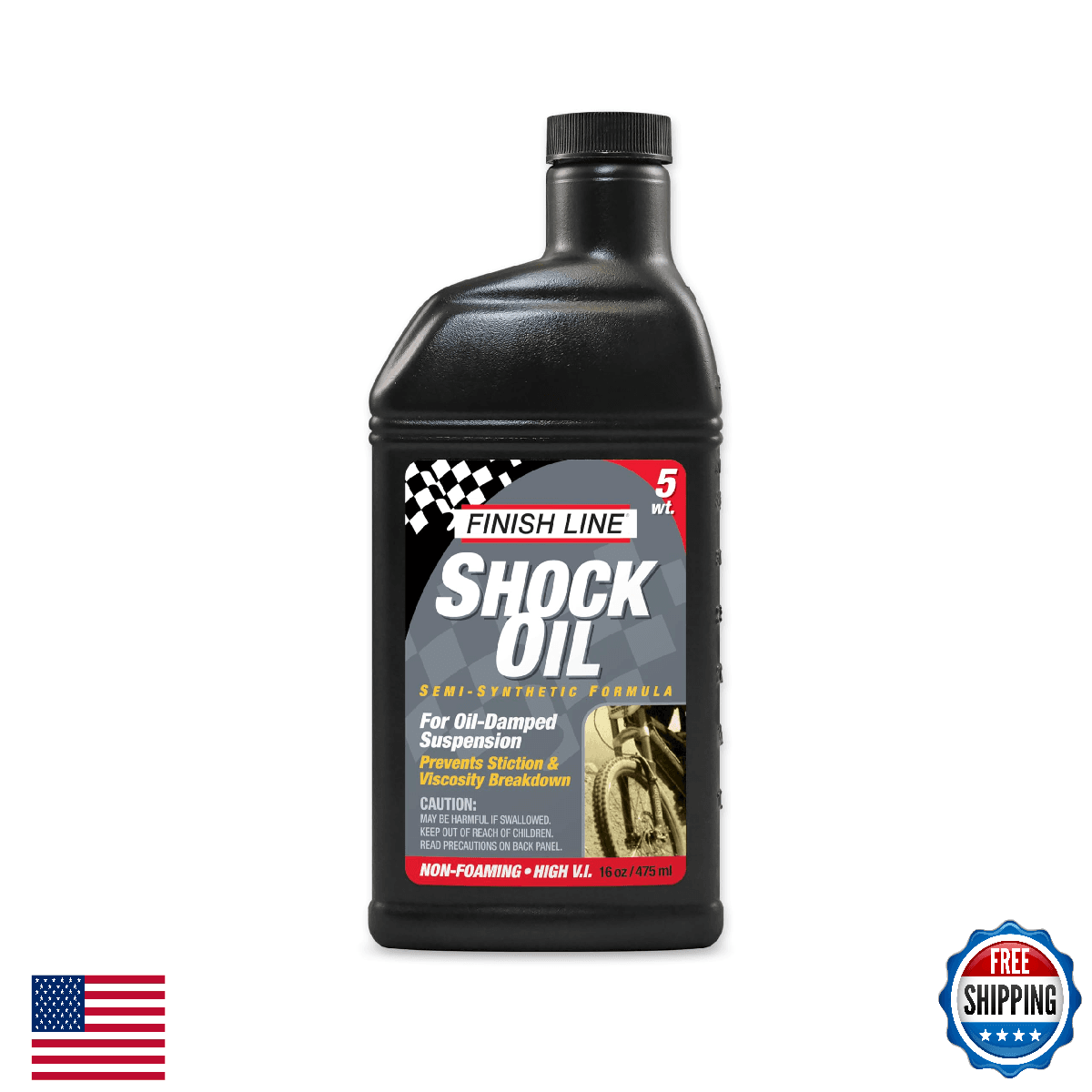 Finish Line 5wt Suspension Shock Oil – Premium Semi-Synthetic Non-Foaming Fluid - Image 1