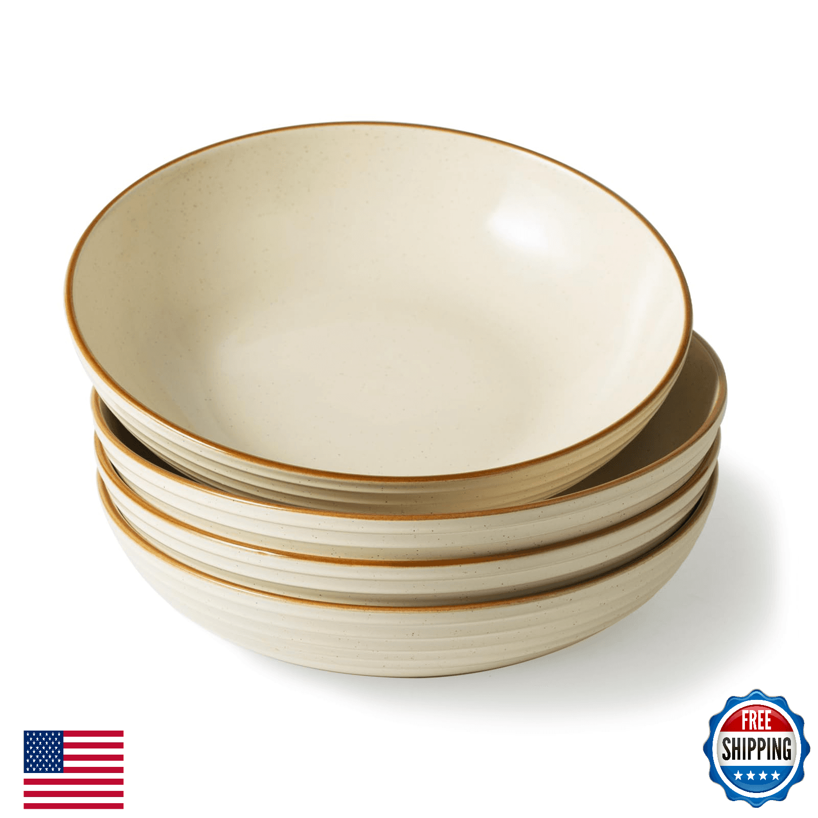 Famiware Jupiter 30 OZ Pasta, Salad, Soup Bowls Set of 4 - Microwave/Dishwasher - Image 1