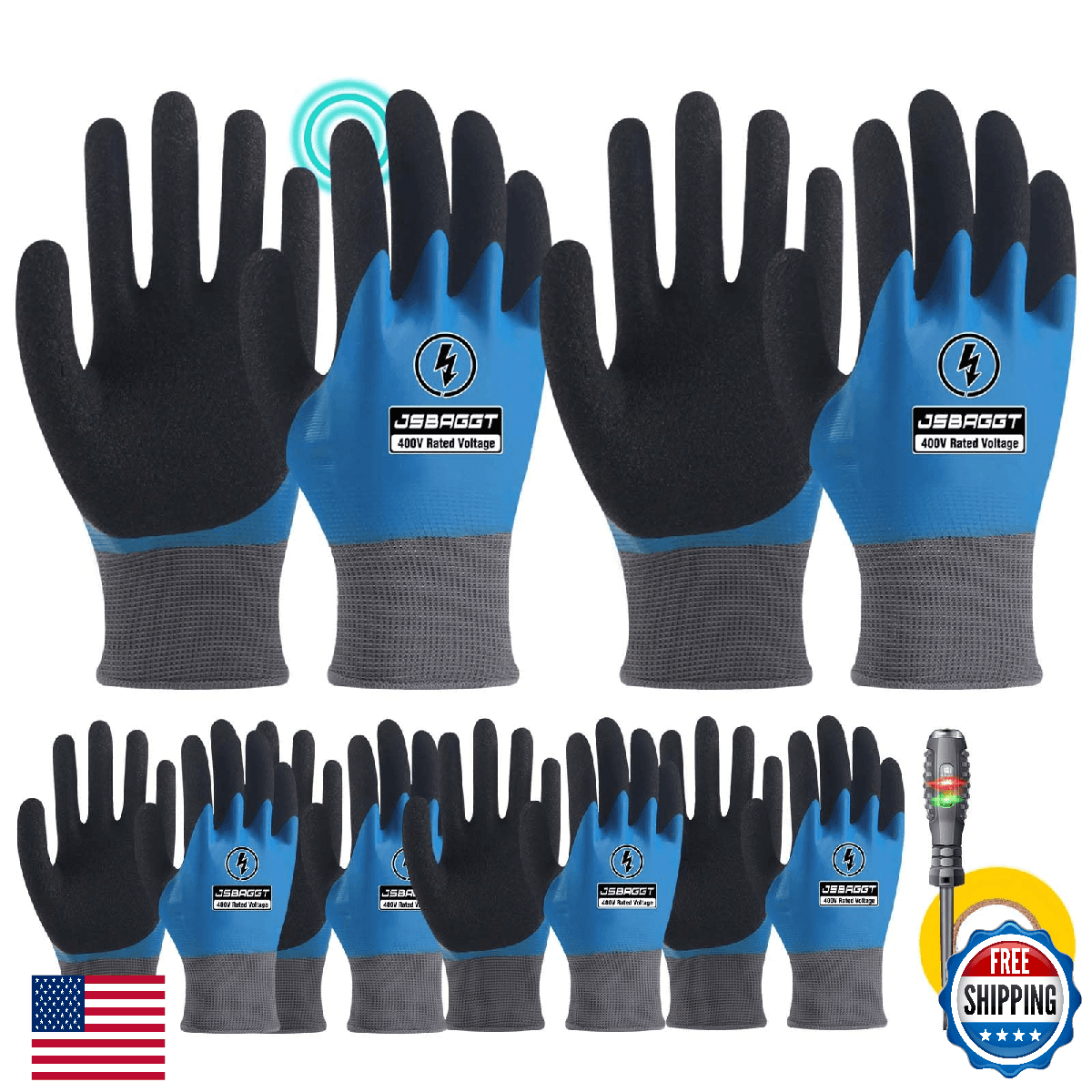 JSBAGGT Insulated Electrician Gloves 400V High Voltage Resistant,Flame Retardant - Image 1