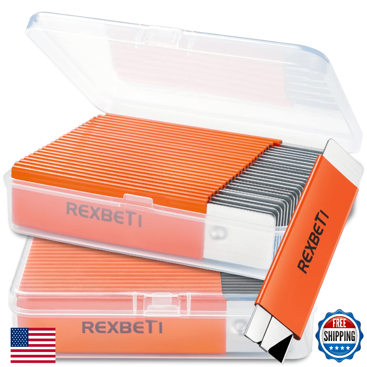REXBETI Box Cutter 48 Pack Retractable Cardboard Utility Knife Mini Handy Box Op - Image 1