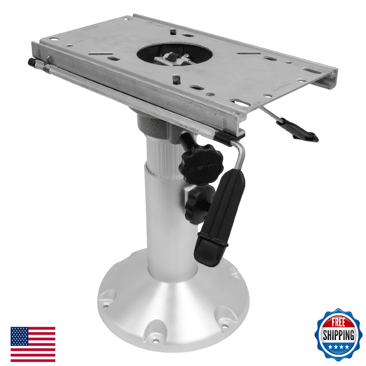 Wise 8WP21-374 Boat Seat Pedestal Adjustable 12-18" w/ Slide Mount - Image 1