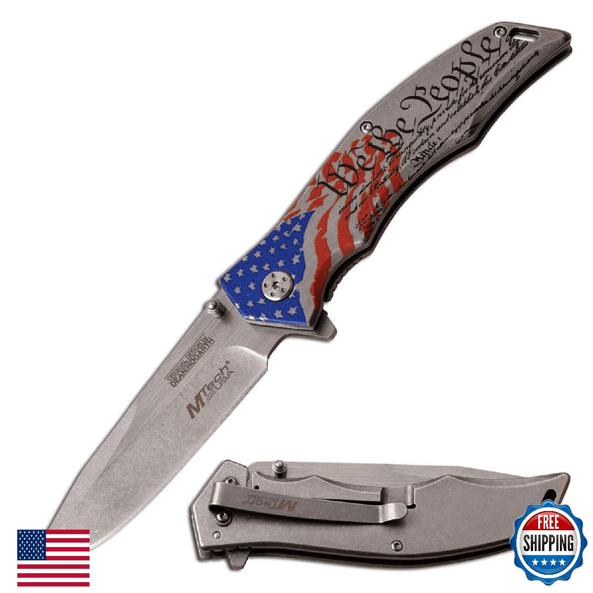 MTech USA Xtreme MX-A849SW Pocket Folding Knife Stonewashed Fine Edge Drop Point - Image 1