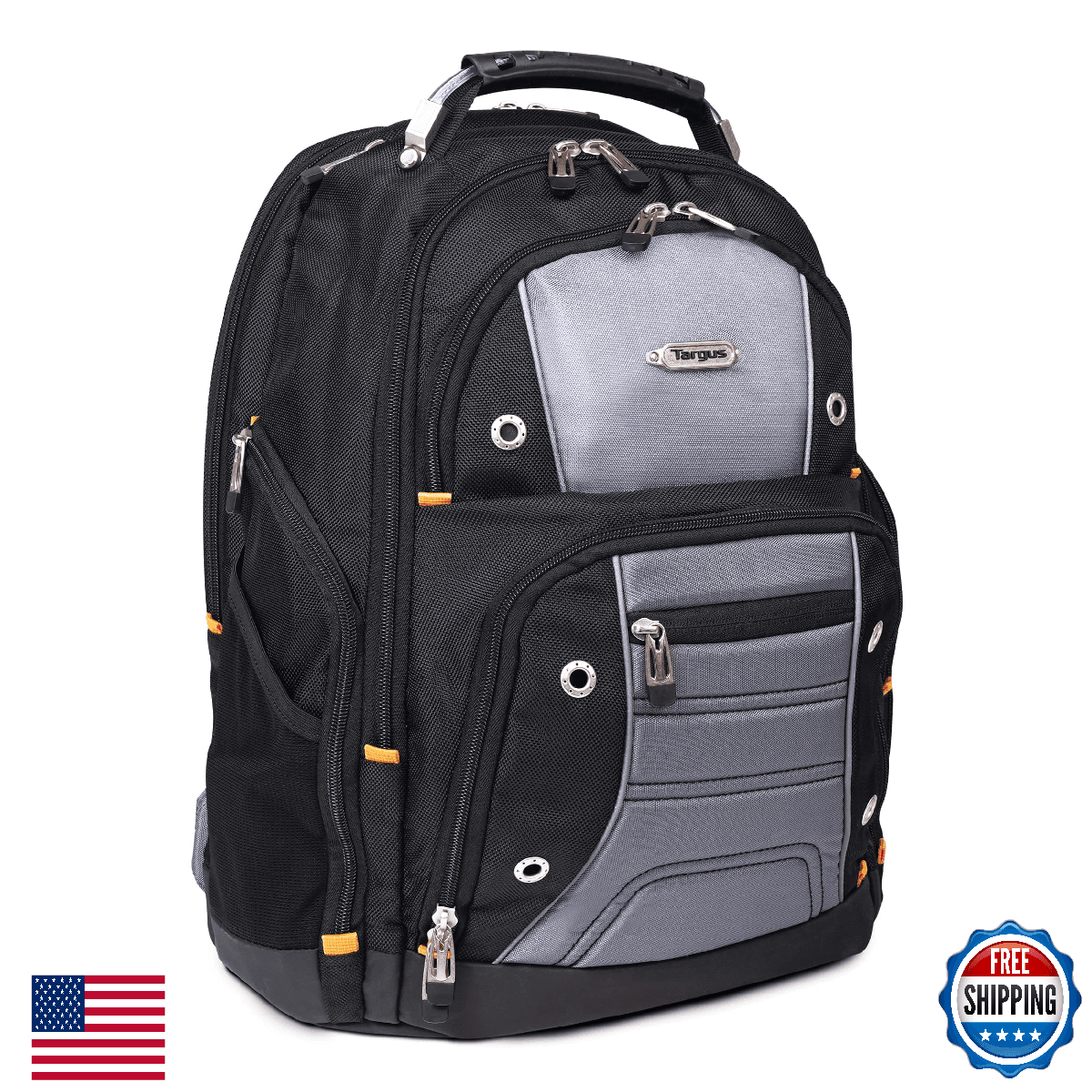 Targus Drifter II Laptop Backpack Black Gray Men Business Travel Water-Resistant - Image 1