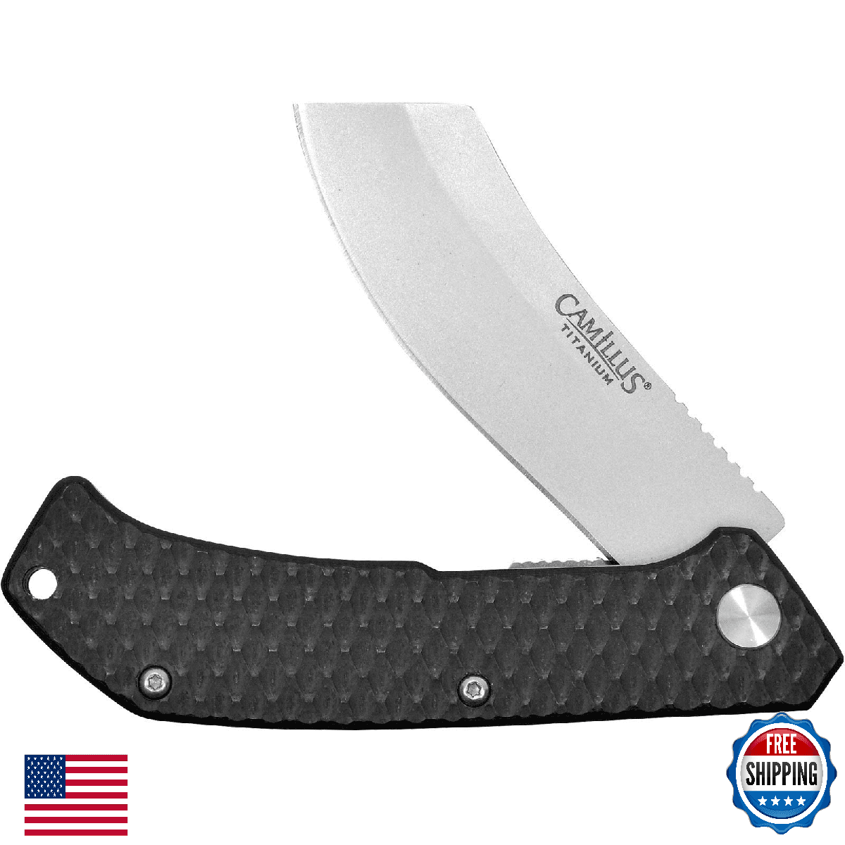CAMILLUS Barber 7-inch Overall 2.75-inch Blade Titanium Bonded 440A Stainless St - Image 1