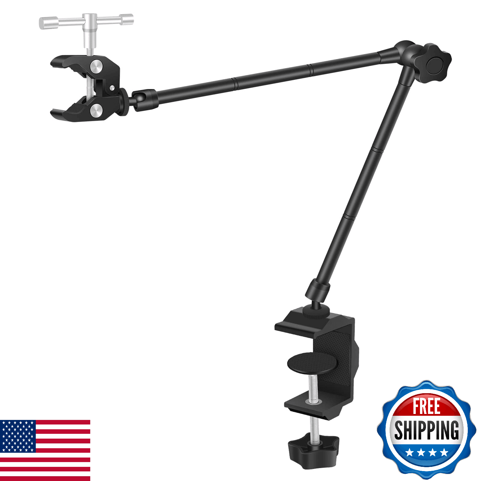 19.7" Helping Hands Soldering Clamp Articulating Arm PCB Holder Hot Air Gun - Image 1