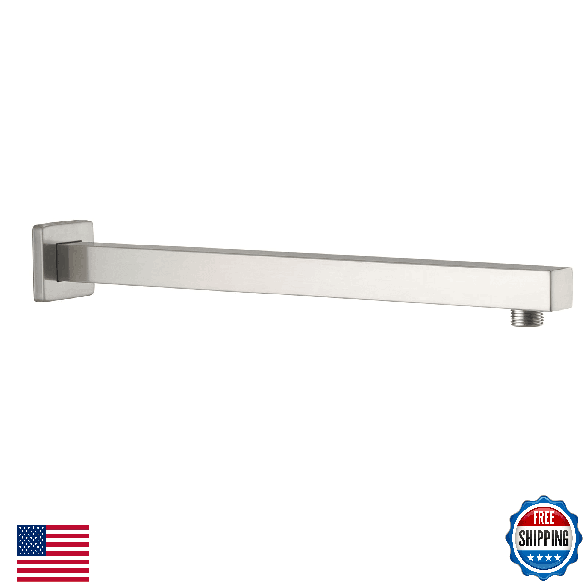 BESy 16" Straight Extended Shower Arm Flange Rain Head Extension - Image 1