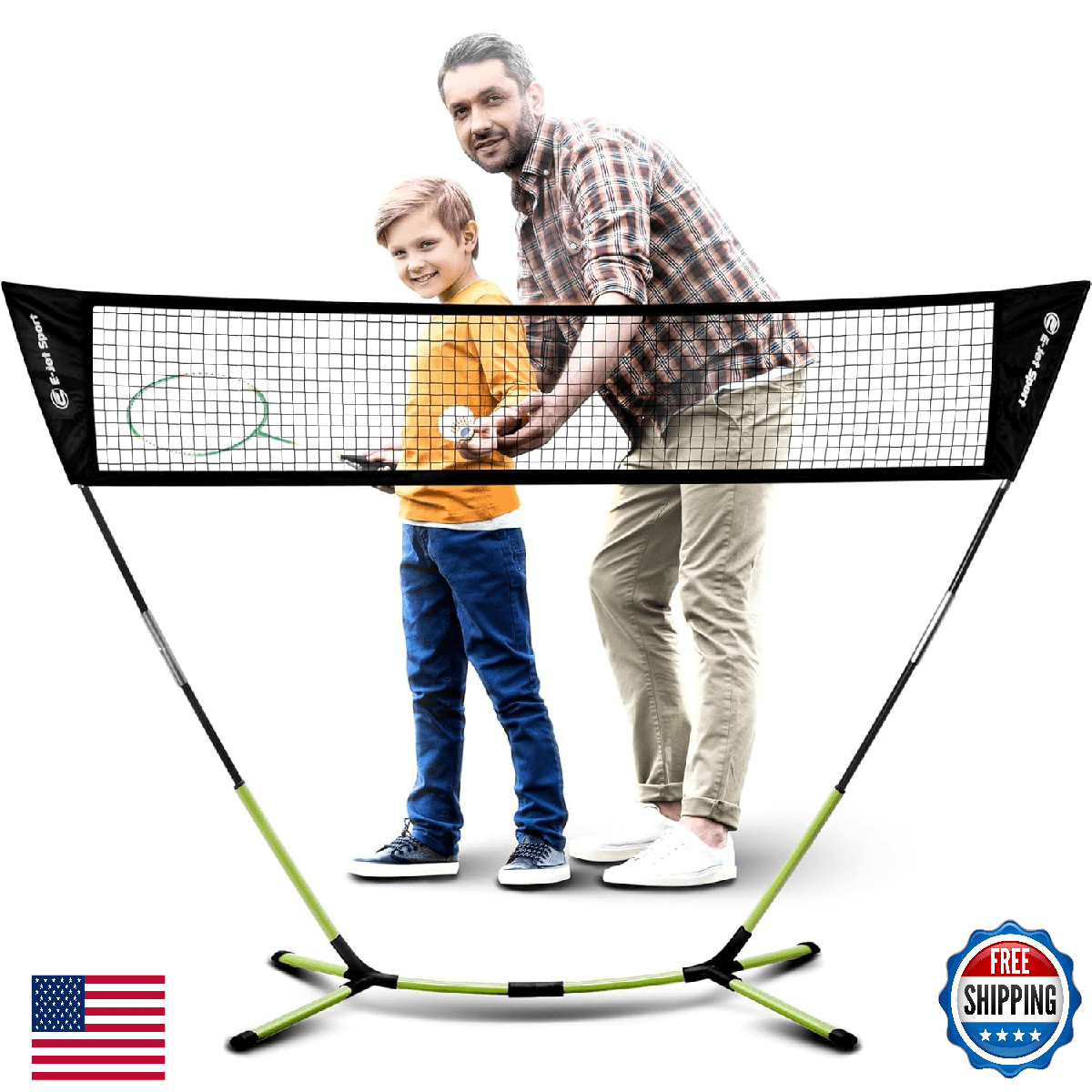 Badminton Net - Portable, Instant Setup (Tool Free) for Backyard Fun & Beach - Image 1