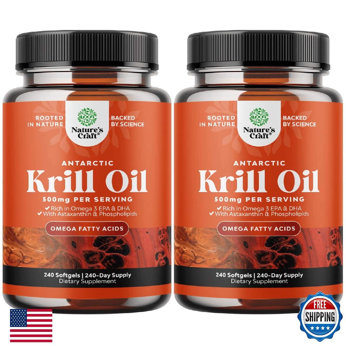 Antarctic Krill Oil 500mg Softgels - Omega 3 EPA DHA Supplement - Image 1