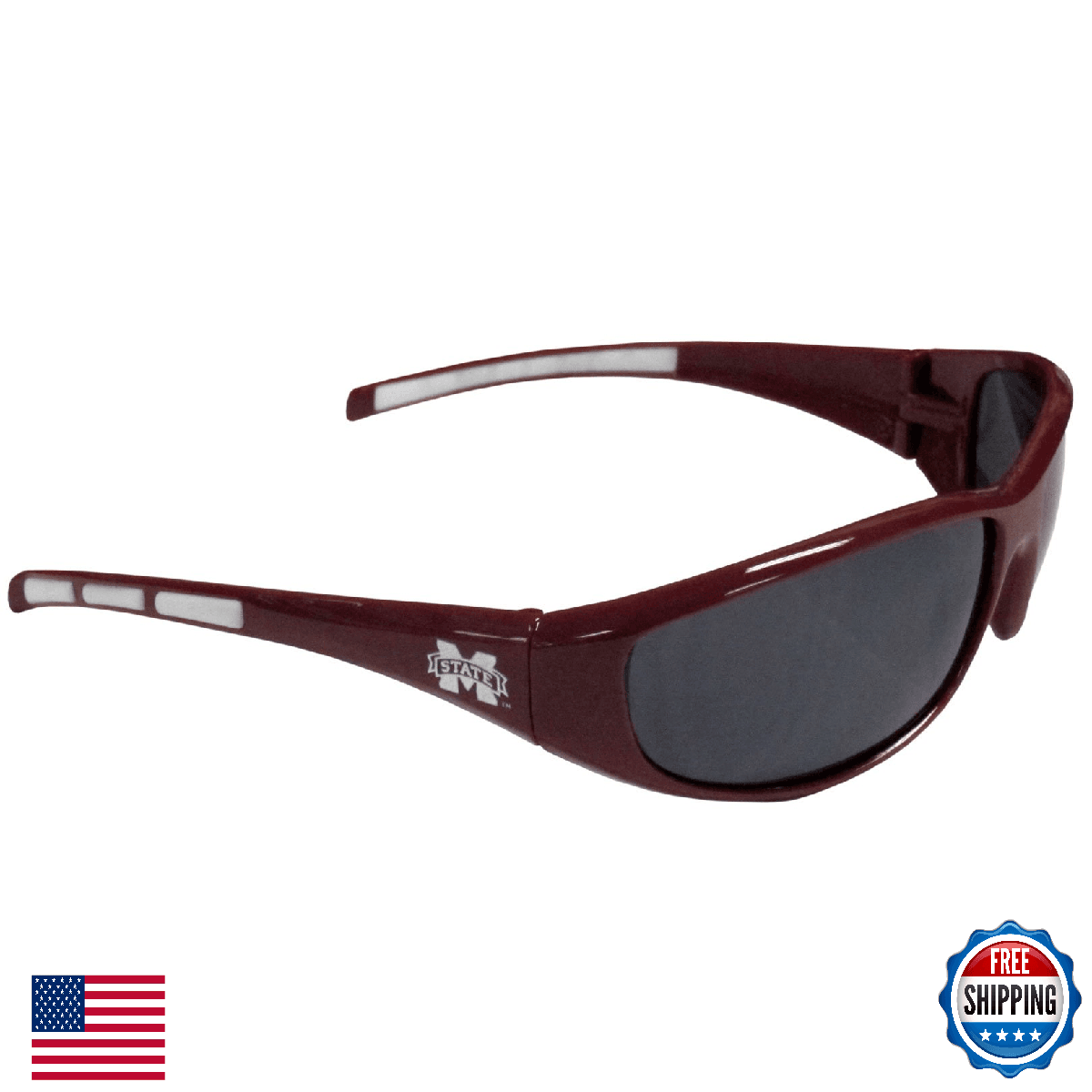 Mississippi St. Bulldogs Wrap Sunglasses - 100% UVA/UVB, Flex Hinges - Image 1
