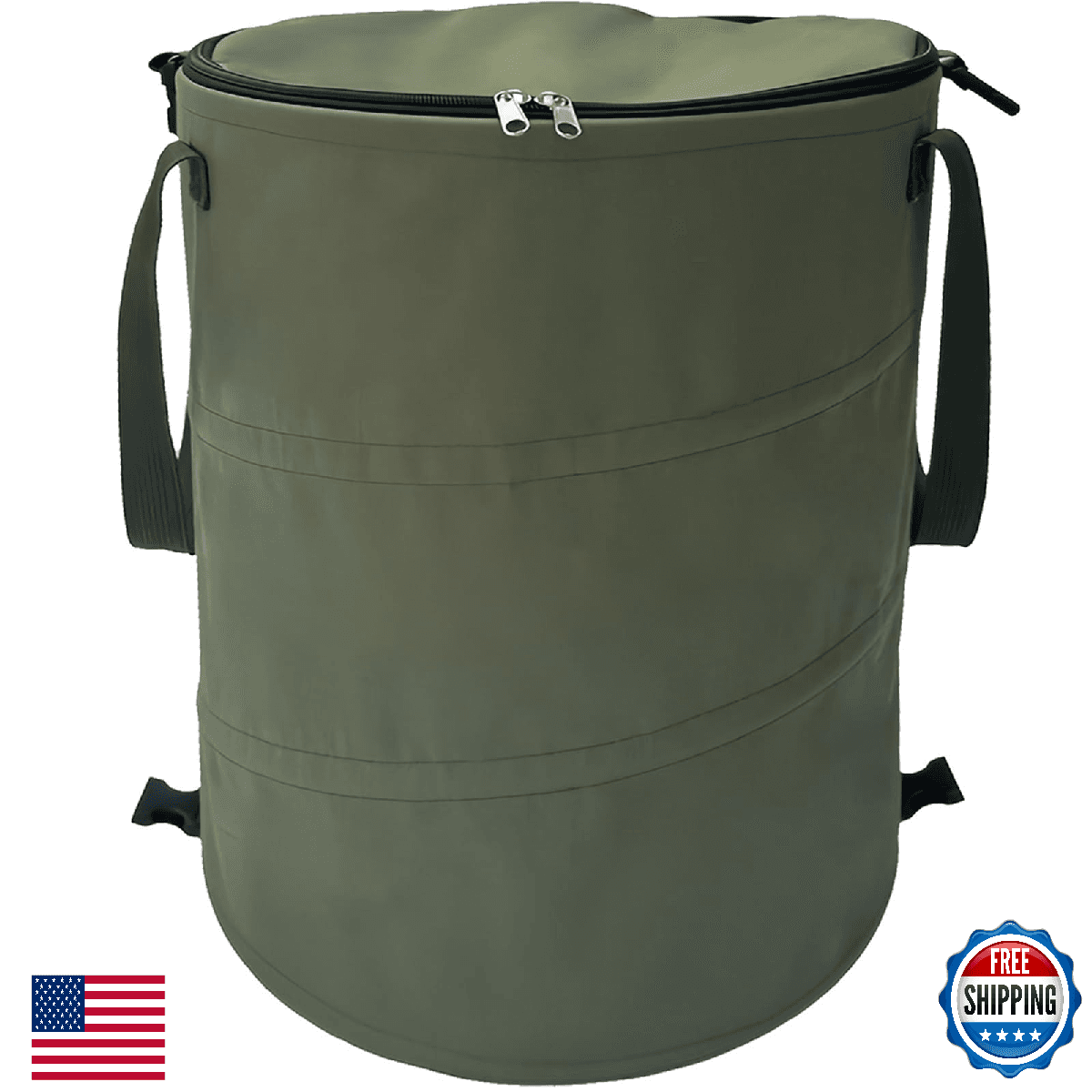 QJXX Pop Up Camping Trash Can w/ Lid, Collapsible 24 Gal, Sortable, Durable - Image 1
