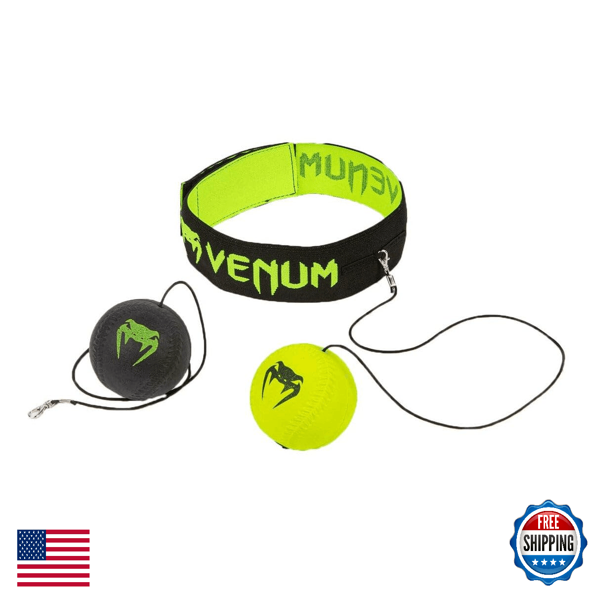 Venum Reflex Ball Adjustable Headband Kit - 2 Balls, Improve Boxing Reflexes - Image 1