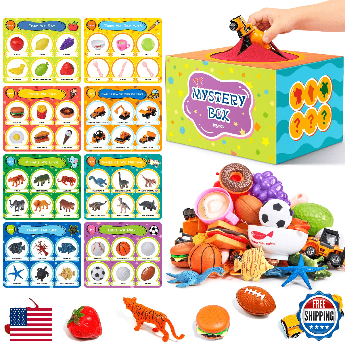 JoyCat Sorting Toys for Toddlers – Sensory Play Box with 48 Sorting Objects, Mon - Image 1