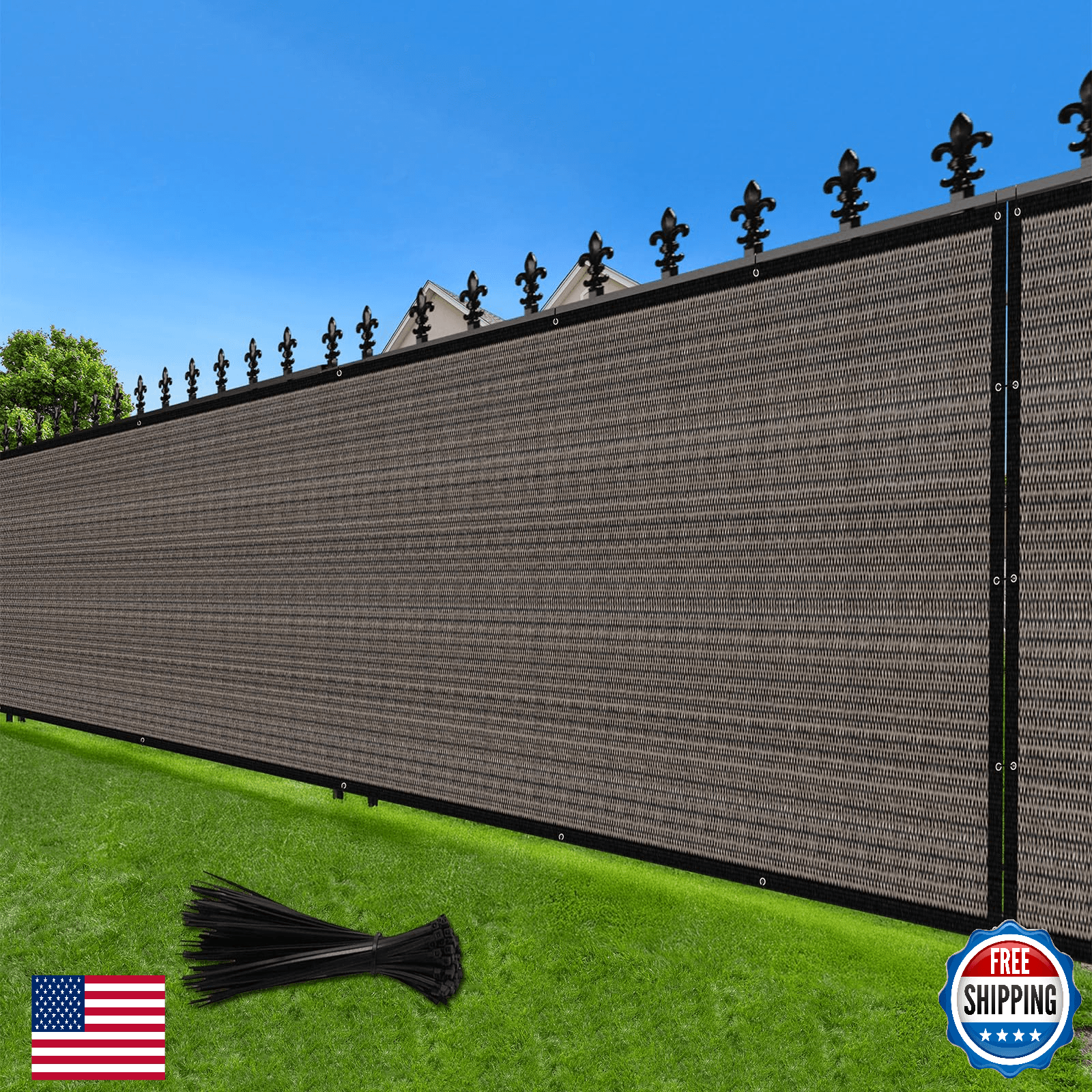 LOVE STORY 5'x50' Fence Privacy Screen Outdoor Mesh Fencing Covers Screen Fence - Image 1