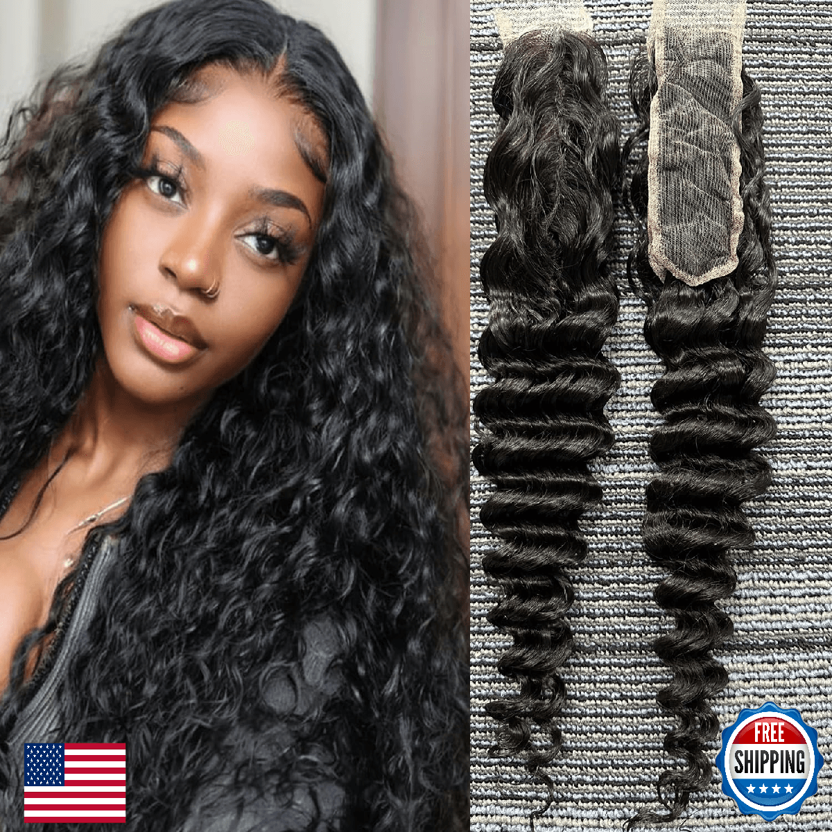 2x6 Hd Lace Closure Unprocessed Human Hair 150% Density Closure Pre-Plucked Hair - Image 1