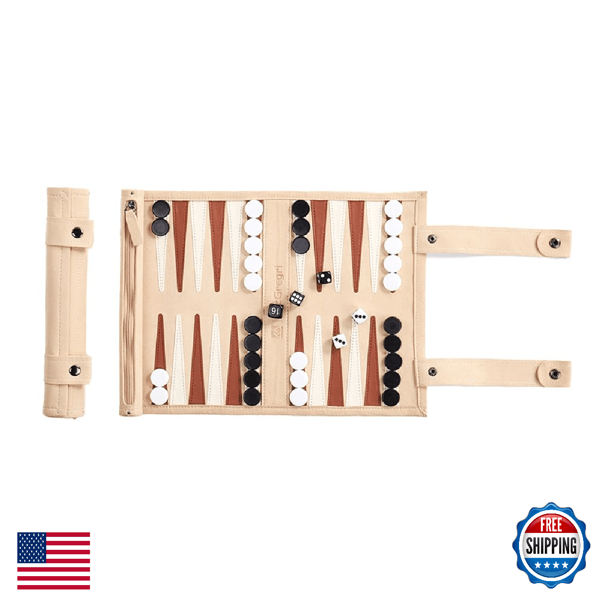 McGregri Backgammon Game Set - Roll up Board Games- Portable Travel Backgammon f - Image 1