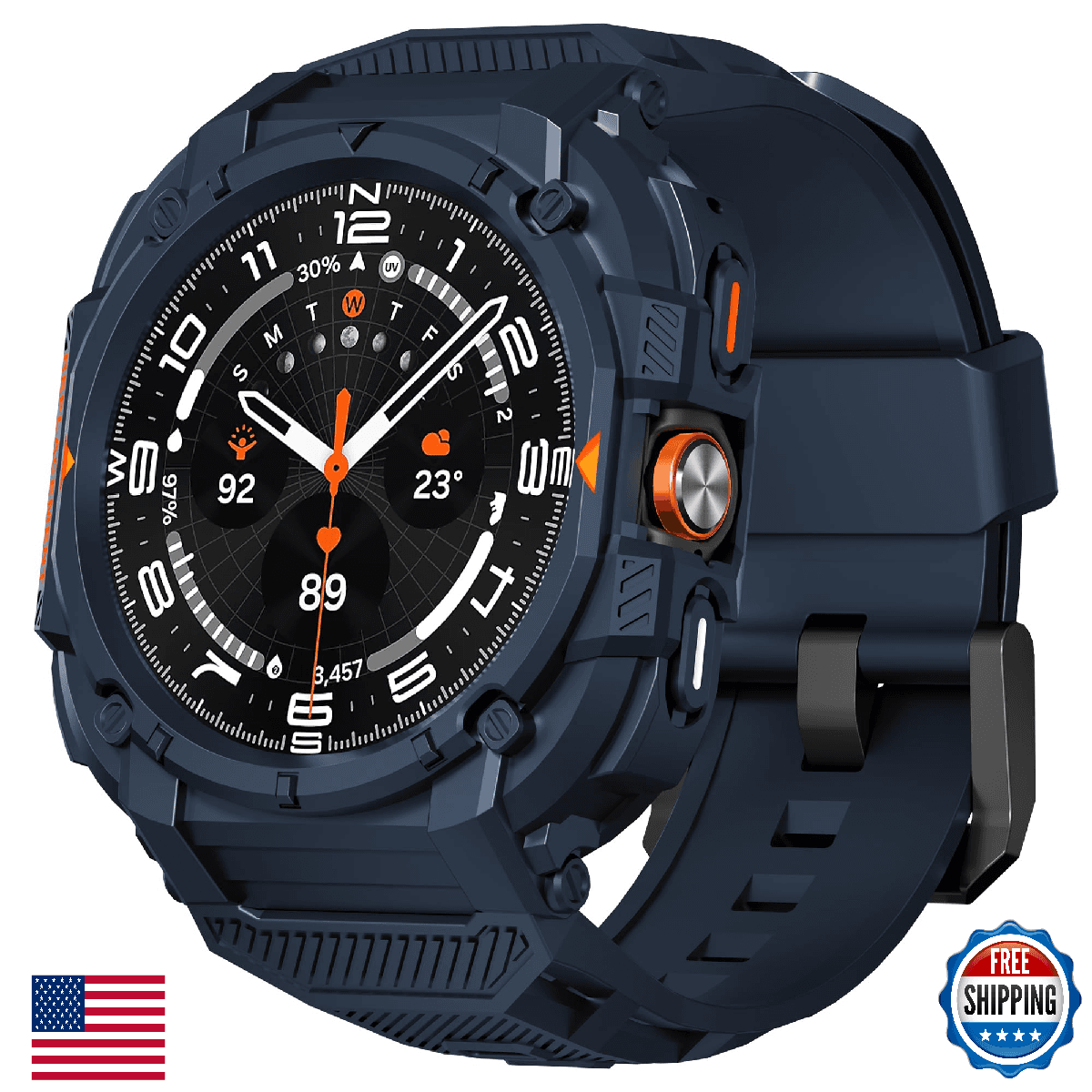 Suoman for Samsung Galaxy Watch 7/8 Ultra 47mm (2024/2025) Case with Band, [No T - Image 1
