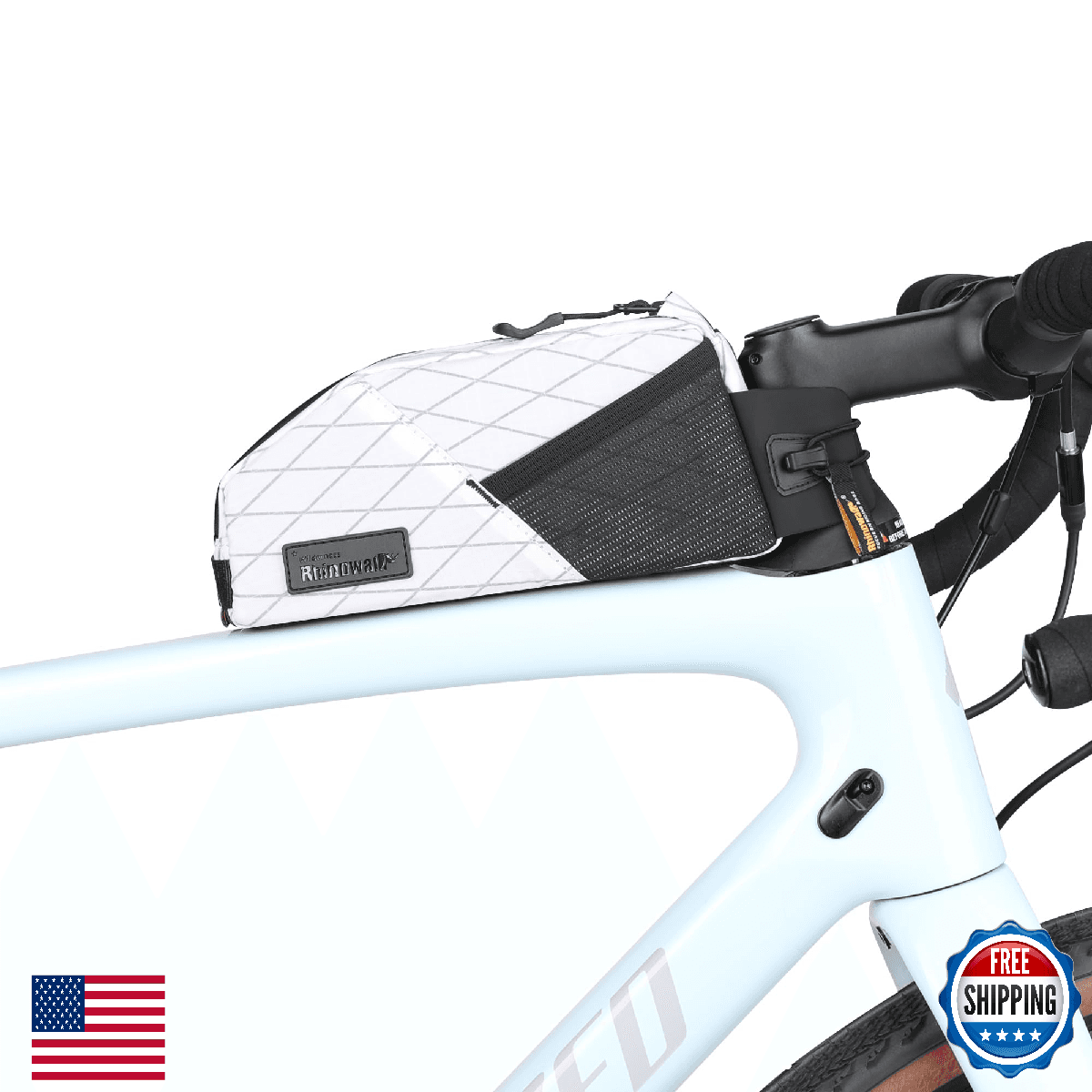 Rhinowalk Bike Top Tube Bag Bicycle Front Frame Bag Waterproof Bike Bag 1.2L wit - Image 1