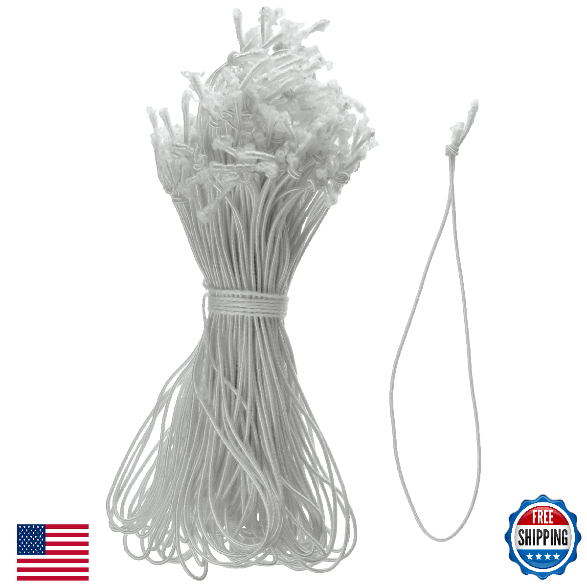 Aviditi Box USA BG2502 Elastic Loop, 9", White (Pack of 1000) - Image 1