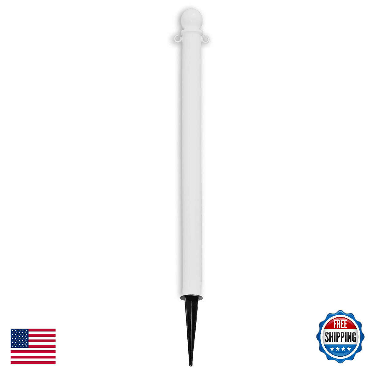 Mr. Chain Deluxe Ground Pole, White, 2.5-Inch Diameter x 35-Inch Height, Pack of - Image 1