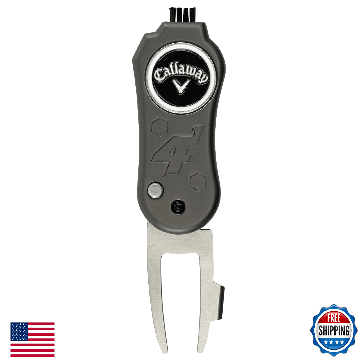 Callaway 4-in-1 Blade Divot Repair Tool - Golf Divot, Groover, Brush, Marker - Image 1