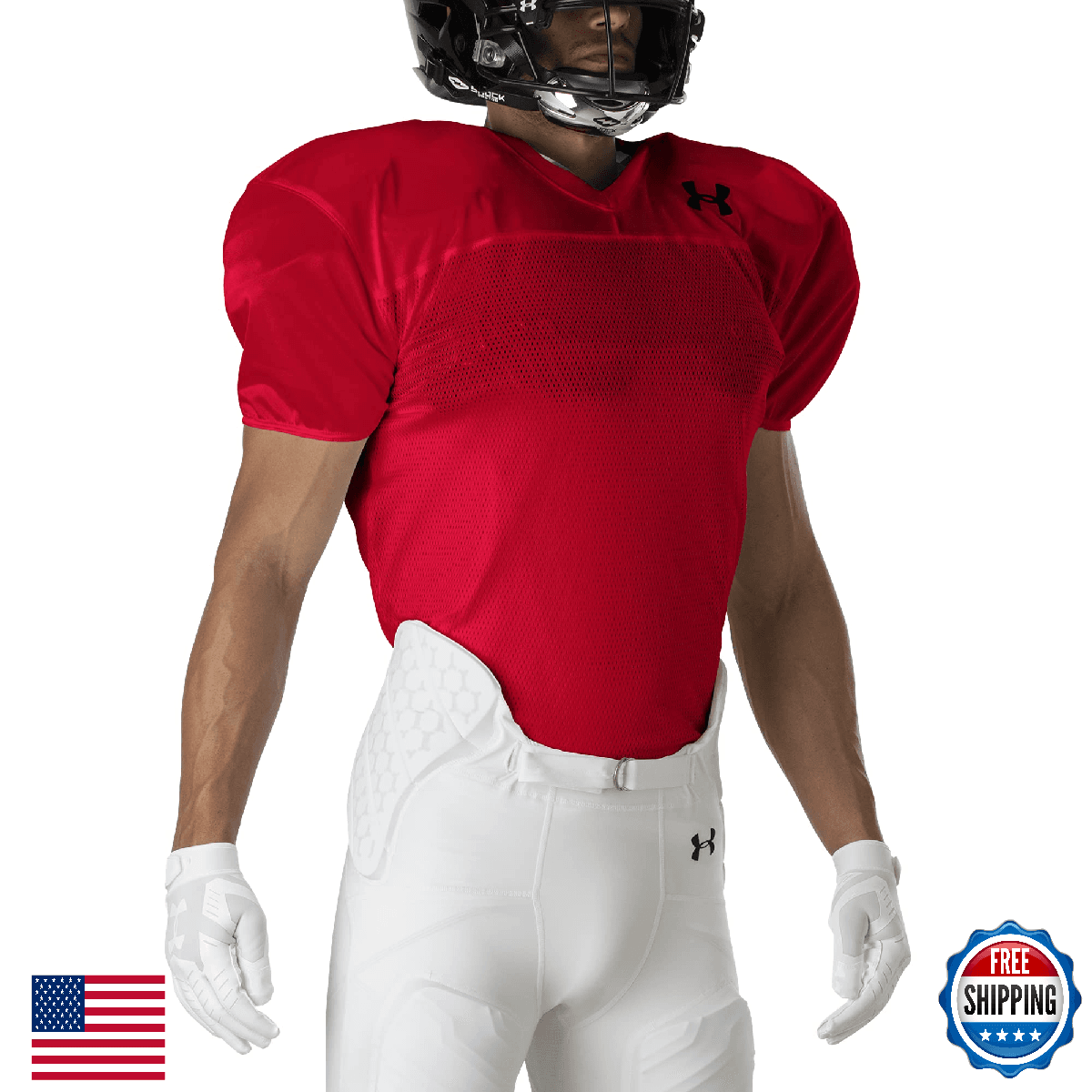 Under Armour Adult Practice Jersey, Large, Red - Performance Apparel - Image 1