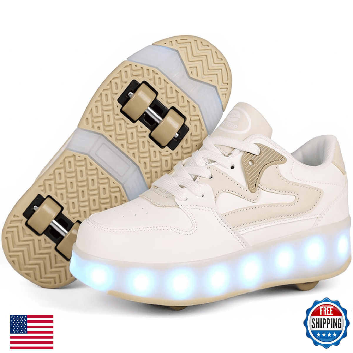Ufatansy Roller Skates Shoes for Kids Girls Boys 4 Detachable Wheels Roller Spor - Image 1