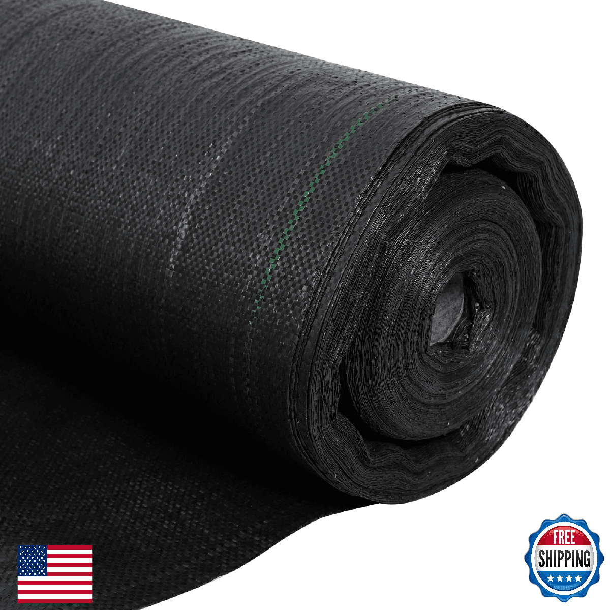 frperce 4ft x300ft Black Weed Barrier Landscape Fabric Heavy Duty 3.2OZ French D - Image 1
