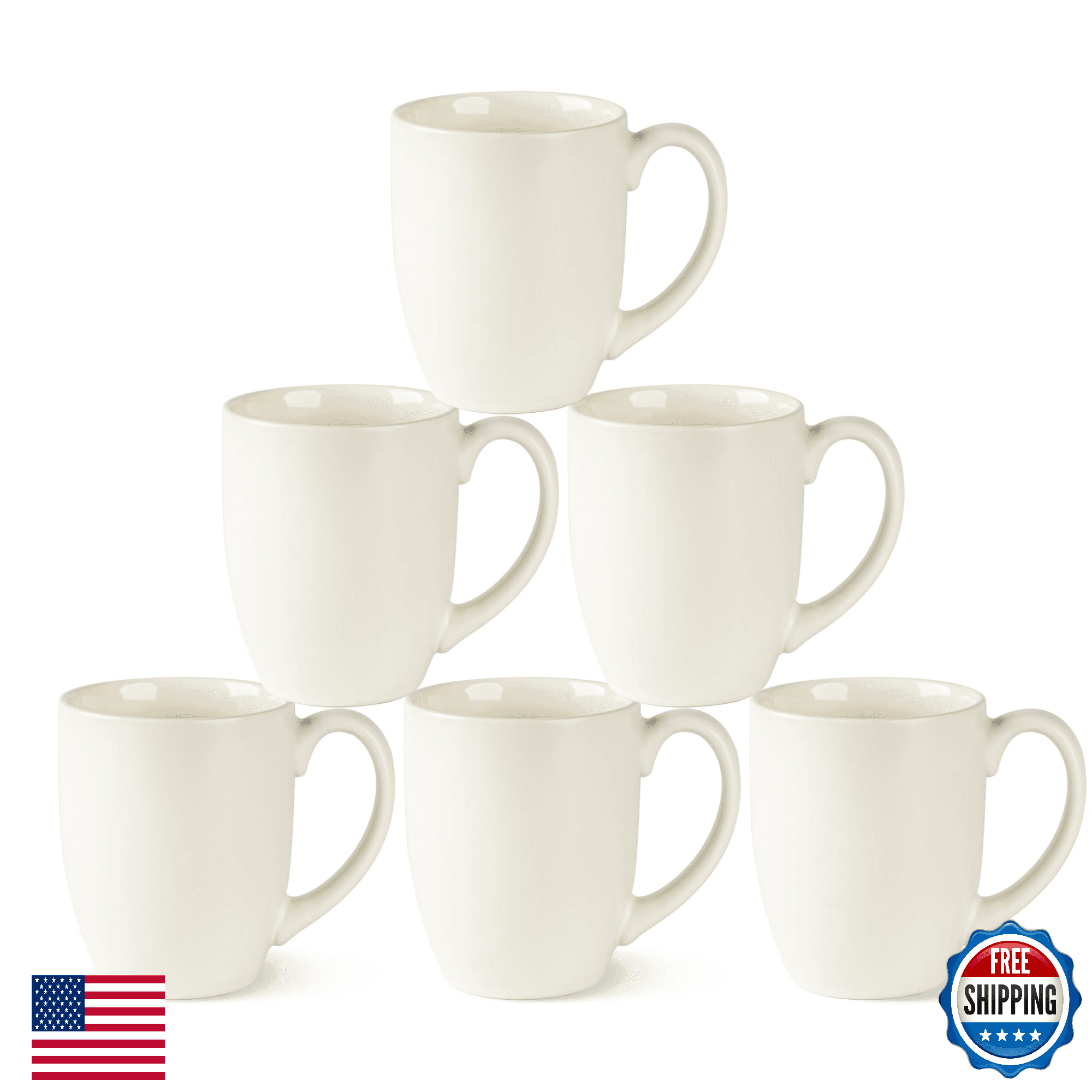 AmorArc 12oz Coffee Mugs Set of 6, Ceramic Coffee Mugs for Man, Woman, Dad, Mom, - Image 1
