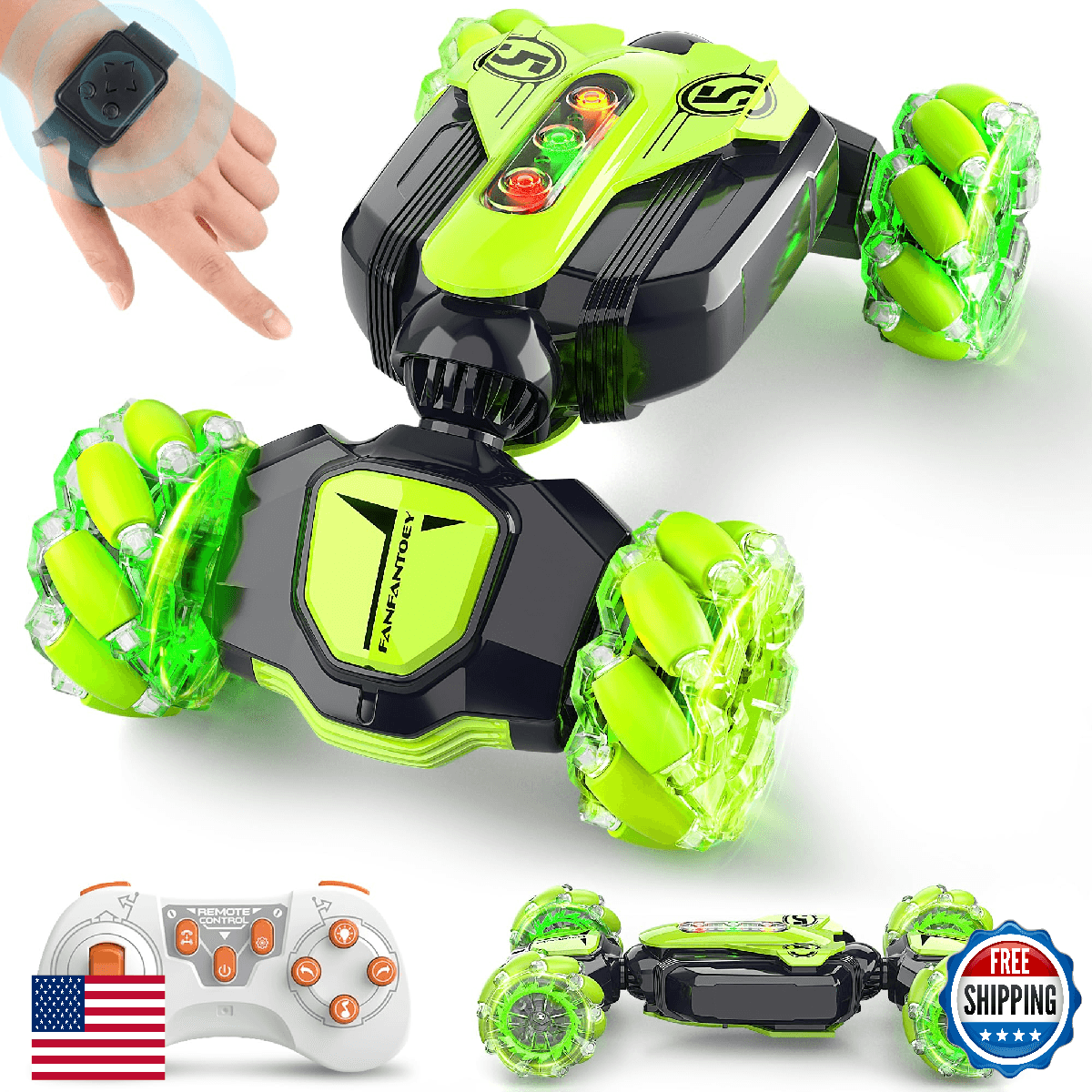 Gesture Sensing RC Stunt Car 4WD Hand Control - Boys Toys Age 6-12 360° Rotating - Image 1