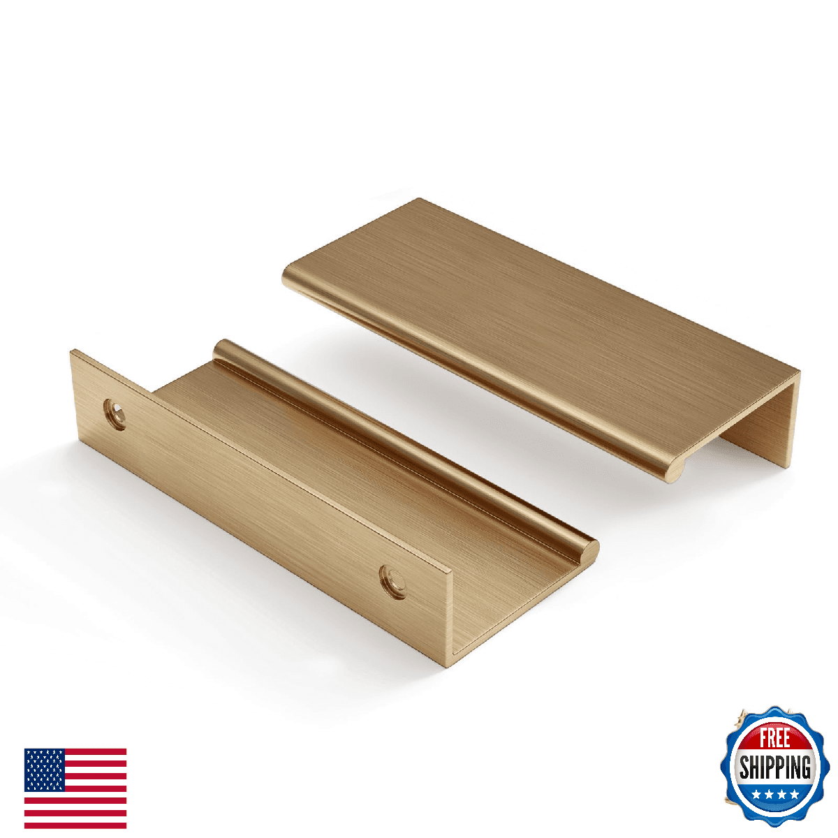 Rergy 10 Pack Champange Bronze Cabinet Pulls 3 inch Finger Pull for Cabinets Edg - Image 1