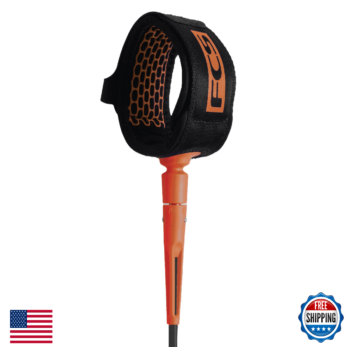 FCS 7' All Round Essential Surfboard Leash - Eclipse | Lightweight & Durable 7ft - Image 1