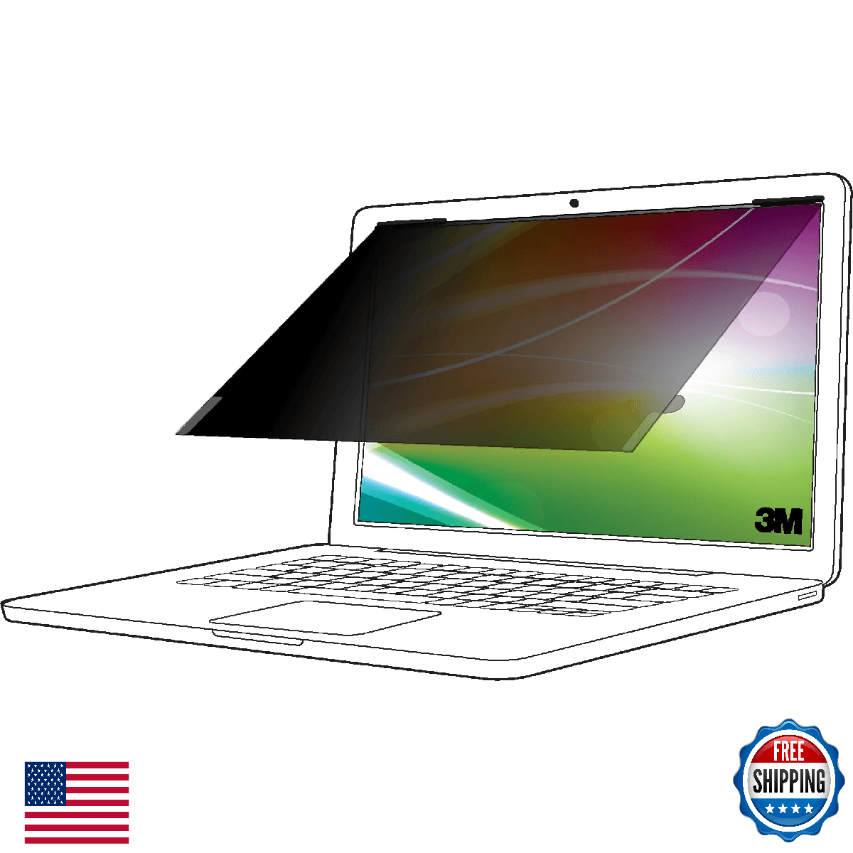 3M Bright Screen Privacy Filter for 15.6" Laptop 16:9 - BP156W9B - Image 1