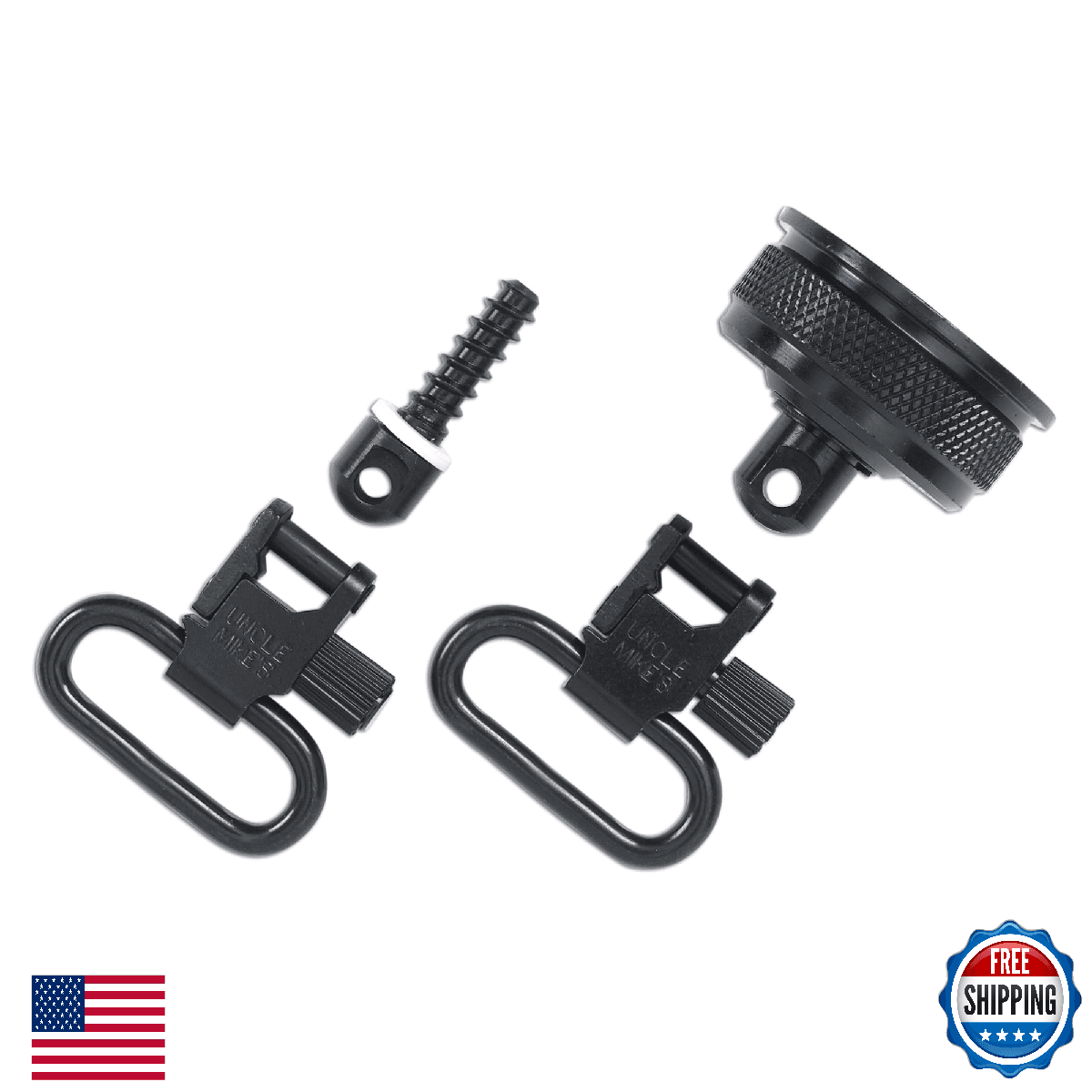 Uncle Mike's Quick Detach Swivels QD REM 870 12 Gauge Blued 1" External Ratchet - Image 1