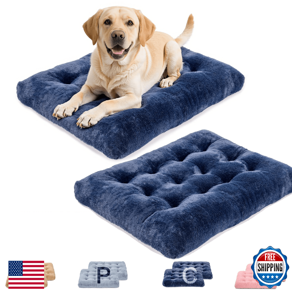 MOIRIG 2 Pack Washable Dog Bed, Deluxe Plush Dog Crate Beds with Anti-Slip, Comf - Image 1