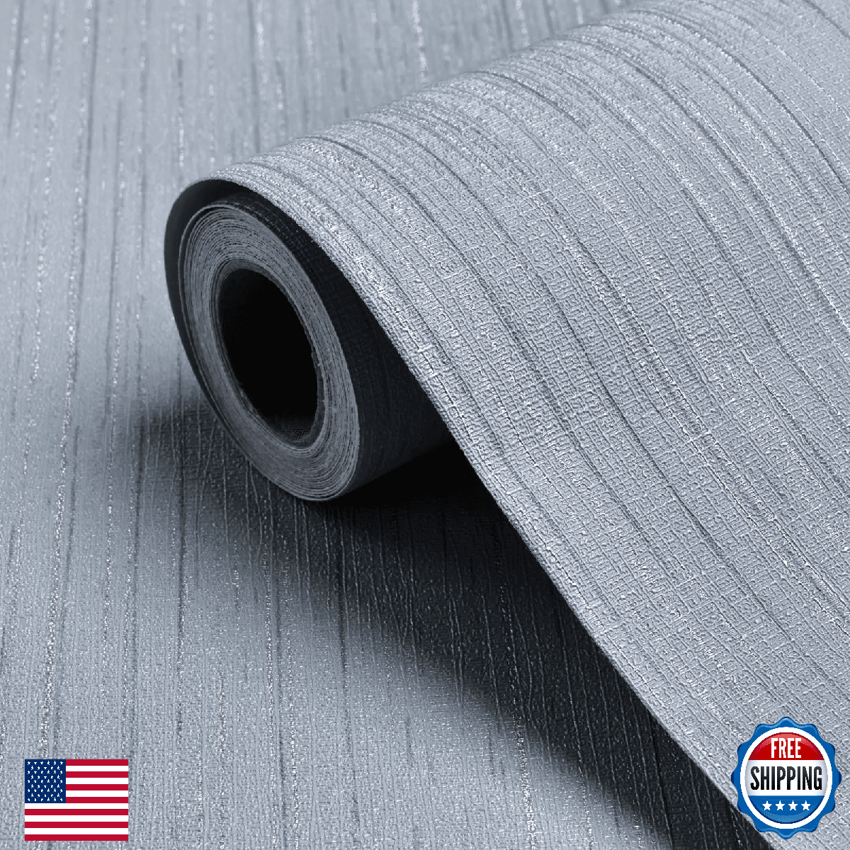 Biyoee Blue Grasscloth Peel & Stick Wallpaper 15.7"x300" (32.75 Sq.Ft) - Image 1