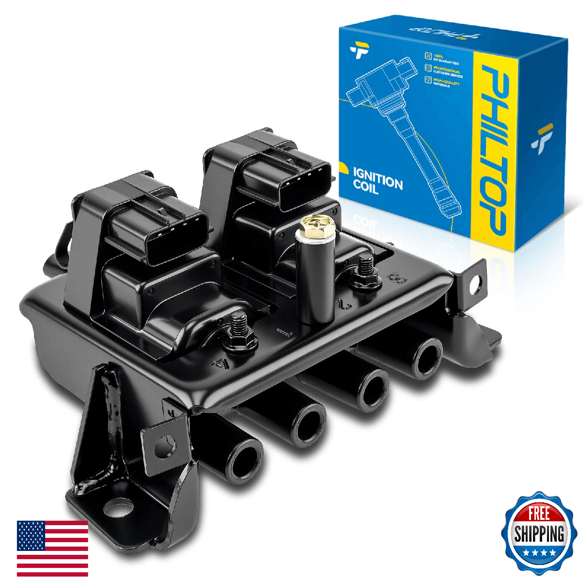 PHILTOP UF258 Ignition Coil Pack for 94-95 Mazda Miata - OEM Spec - Image 1