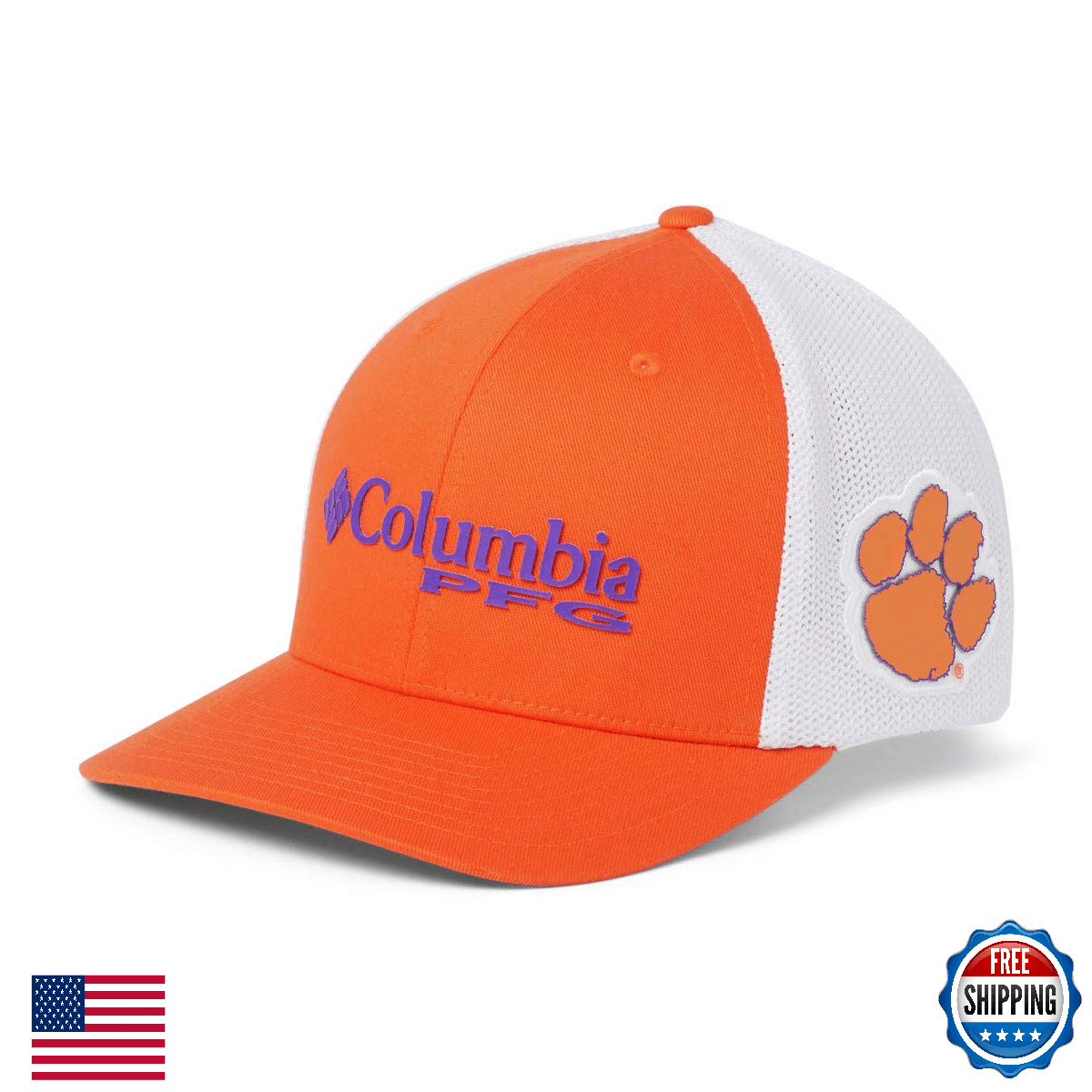 NCAA Clemson Tigers Men's PFG Mesh Ball Cap Small/Medium, Small/Medium, CLE - Sp - Image 1