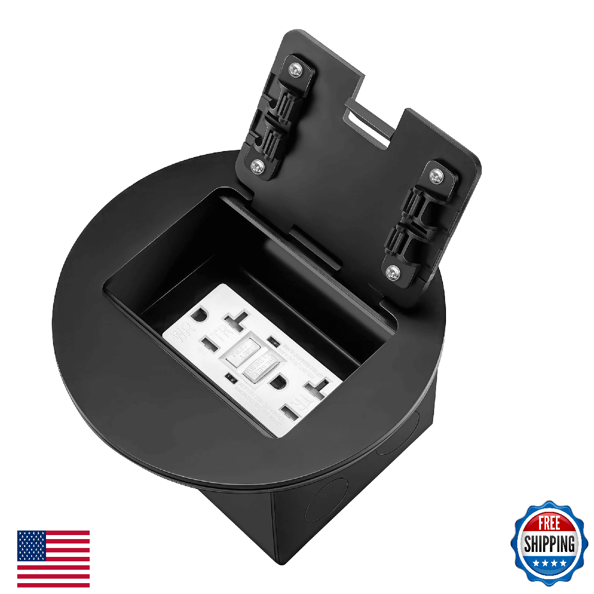 JACEPFY Recessed Floor Outlet Box 20 Amp GFCI Tamper Resistant TR Receptacle Ele - Image 1