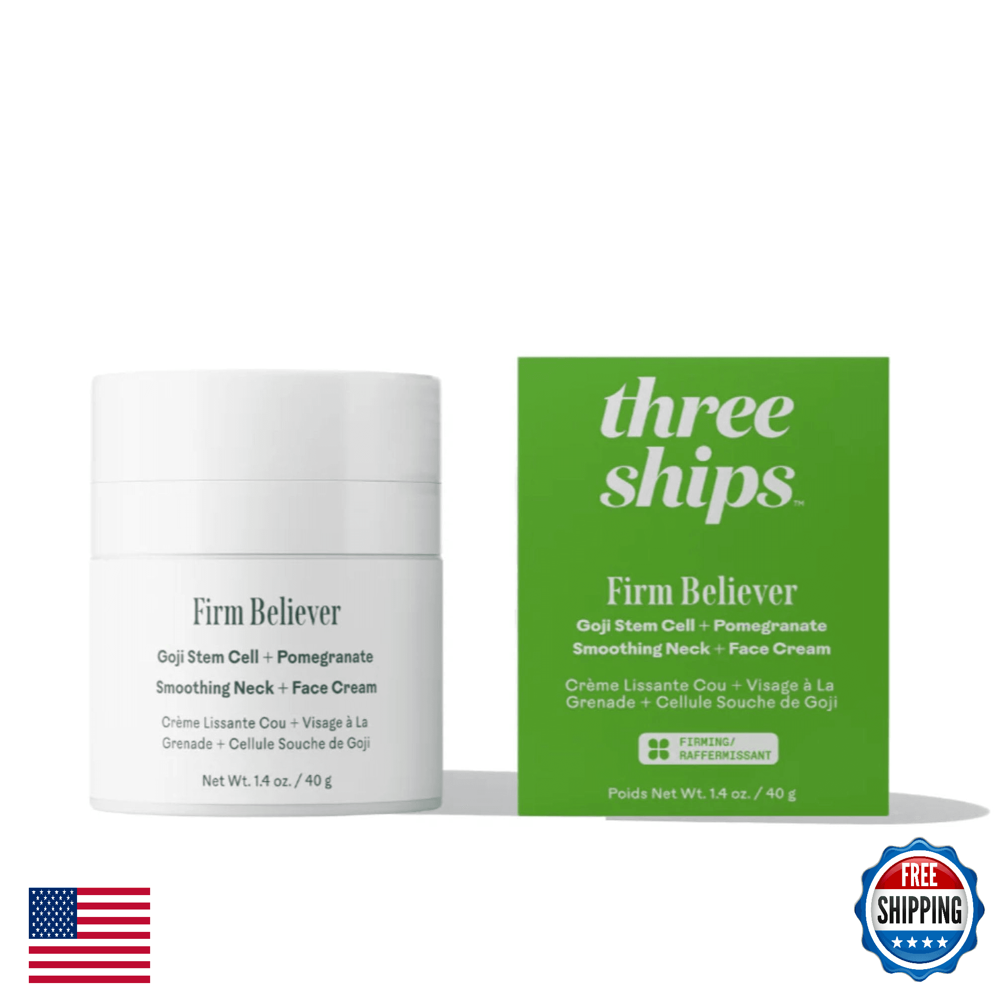 Three Ships Firm Believer Goji Stem Cell + Pomegranate Smoothing Neck & Face Cre - Image 1