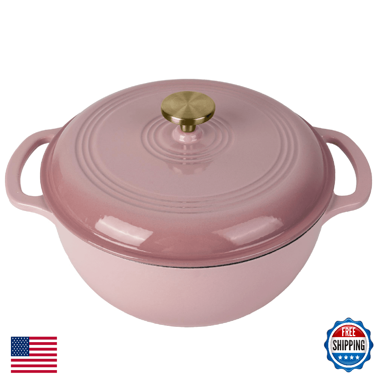 Fijxzct Premium Enameled Cast Iron Dutch Oven for Bread Baking | Non-Stick 5.5QT - Image 1