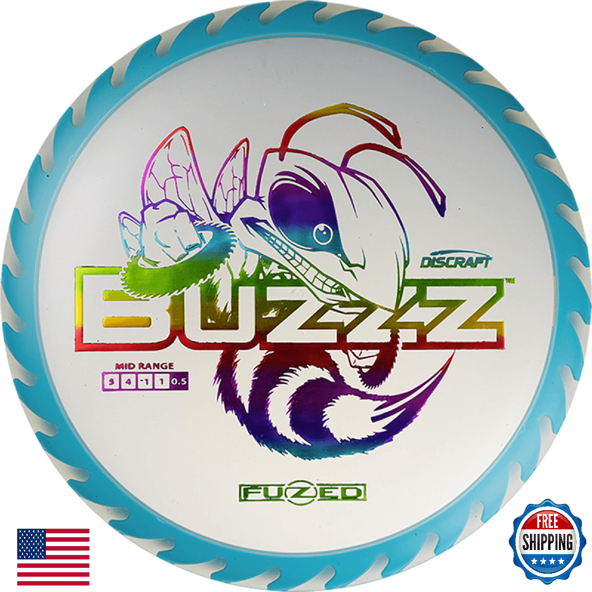 Discraft Fuzed Z Buzzz Midrange Golf Disc - Unique BuzzzSaw Molding - Image 1