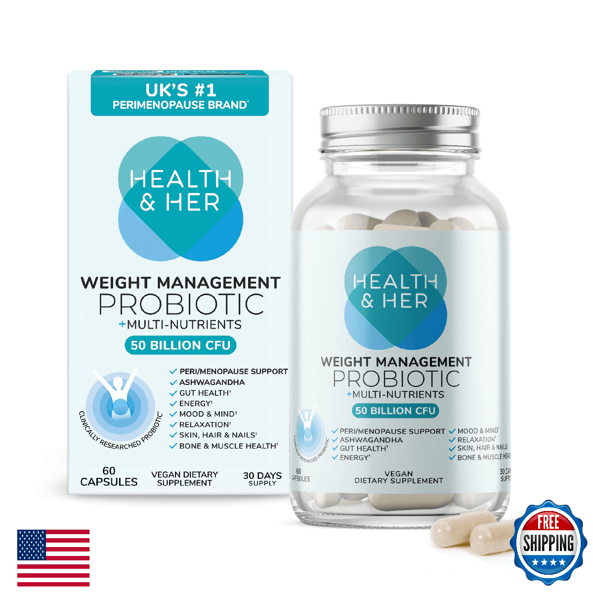 Health & Her Weight Management Probiotics for Women Perimenopause & Menopause - Image 1